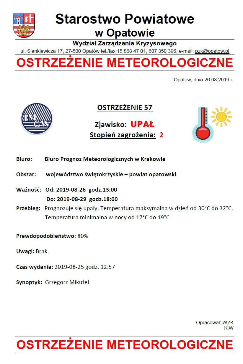 Upał 26-29.08.2019