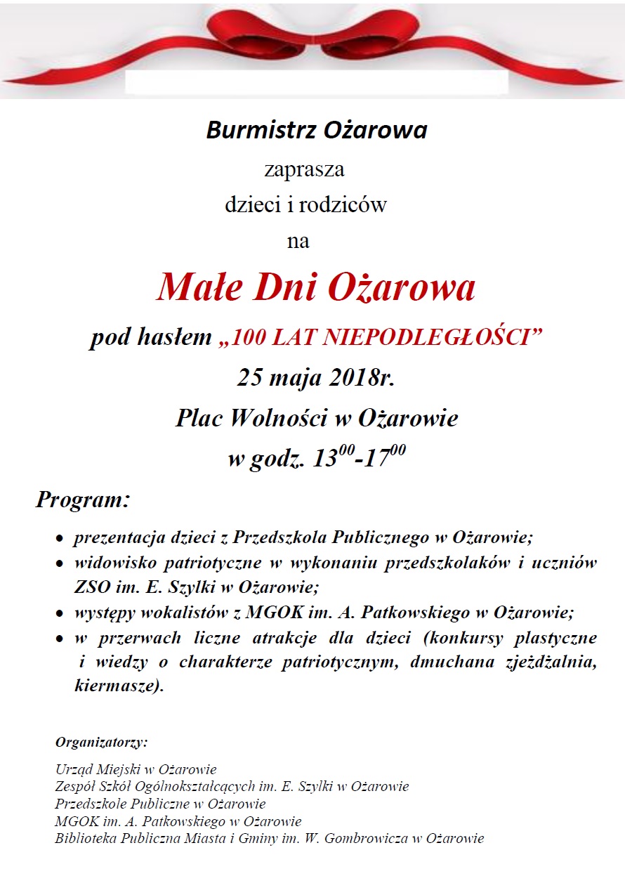 Plakat Małe Dni Ożarowa 