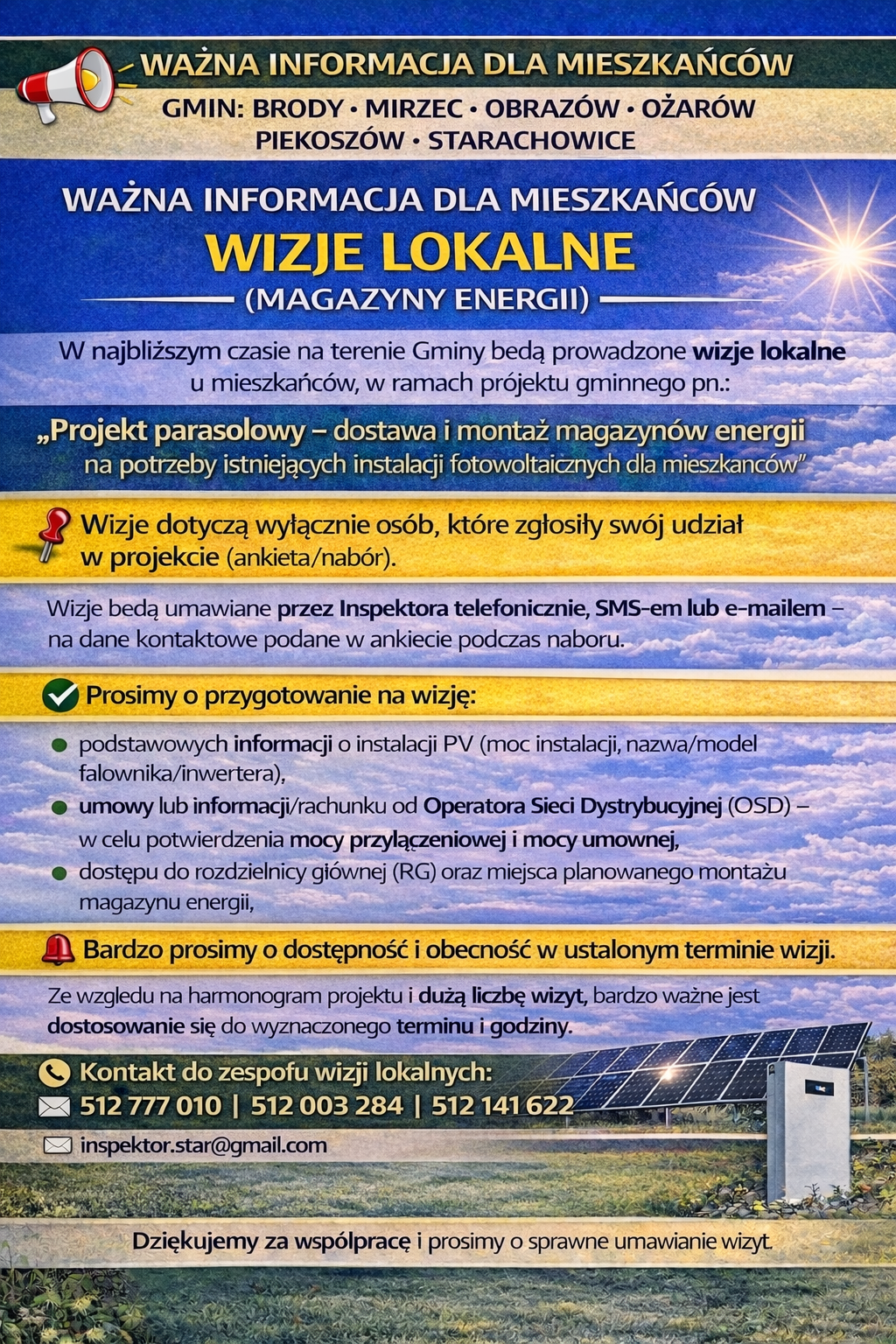 Wizje lokalne magazynów energii Wizje lokalne magazynów energii
