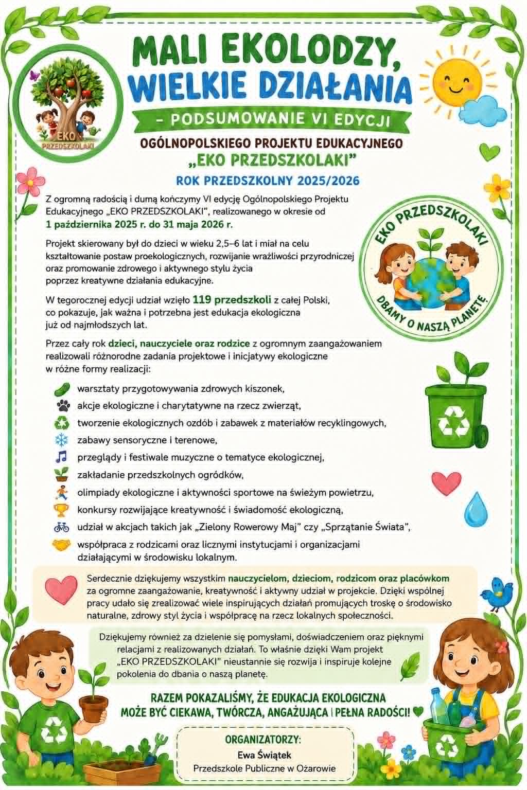 Certyfikat ekoprzedszkolaki Certyfikat ekoprzedszkolaki